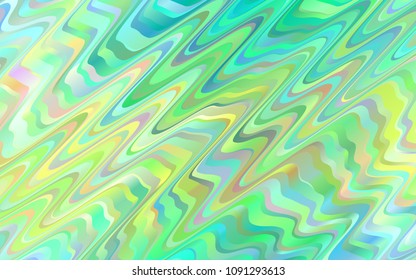 Light Green, Yellow vector template with lines, ovals. Creative illustration in halftone marble style with gradient. The best blurred design for your business.