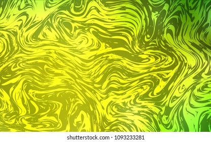 Light Green, Yellow vector template with bubble shapes. Modern gradient abstract illustration with bandy lines. Brand-new design for your ads, poster, banner.