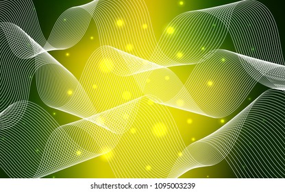 Light Green, Yellow vector template with carnival confetti. Glitter abstract illustration with colorful confetti, ribbons. New design for ad, poster, banner of your Party.