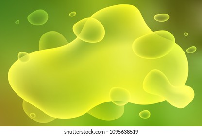 Light Green, Yellow vector template with lines, ovals. An elegant bright illustration with gradient. Memphis design for your web site.