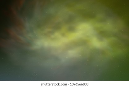 Light Green, Yellow vector template with space stars. Shining colored illustration with bright astronomical stars. Template for cosmic backgrounds.