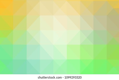 Light Green, Yellow vector template with gradient triangles. Creative illustration in halftone style with triangles. A completely new template for your banner.