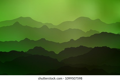 Light Green, Yellow vector template with bent ribbons. Shining illustration, which consist of blurred lines, circles. Pattern for your business design.
