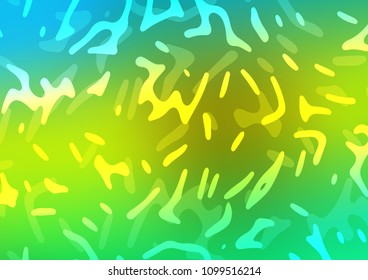 Light Green, Yellow vector template with bent lines. Shining crooked illustration in marble style. Marble style for your business design.