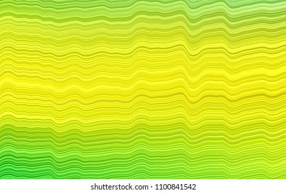 Light Green, Yellow vector template with bent lines. Colorful illustration in abstract marble style with gradient. Brand-new design for your ads, poster, banner.
