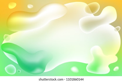 Light Green, Yellow vector template with bubble shapes. Blurred geometric sample with gradient bubbles.  The template for cell phone backgrounds.