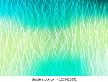 Light Green, Yellow vector template with bent lines. Creative illustration in halftone marble style with gradient. A completely new template for your business design.