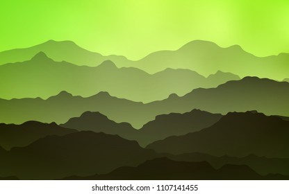 Light Green, Yellow vector template with lines, ovals. Creative geometric illustration in mountain style with gradient. The template for cell phone backgrounds.