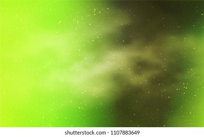 Light Green, Yellow vector template with space stars. Shining colored illustration with bright astronomical stars. Pattern for astrology websites.