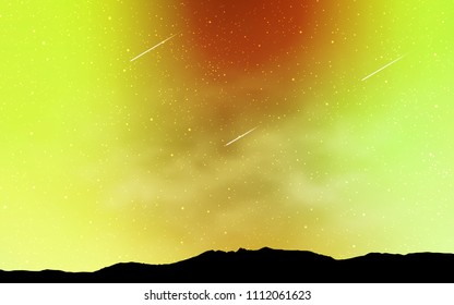 Light Green, Yellow vector template with space stars. Modern abstract illustration with Big Dipper stars. Best design for your ad, poster, banner.