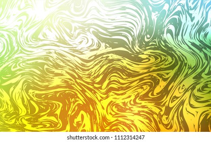 Light Green, Yellow vector template with bent ribbons. Creative geometric illustration in marble style with gradient. Marble design for your web site.