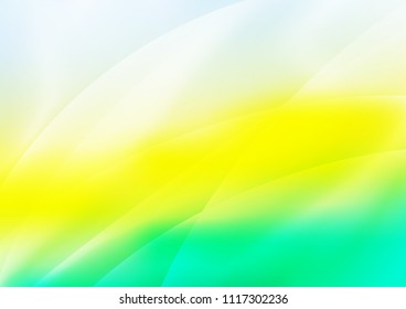 Light Green, Yellow vector template with arched Lines on blurred abstract background with gradient. Smart design for your business advert.