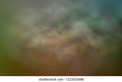 Light Green, Yellow vector template with space stars. Shining colored illustration with bright astronomical stars. Pattern for astronomy websites.