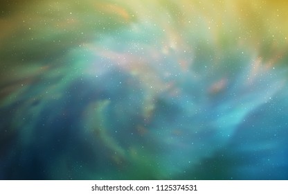 Light Green, Yellow vector template with space stars. Shining colored illustration with bright astronomical stars. Smart design for your business advert.