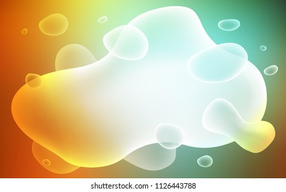 Light Green, Yellow vector template with lines, ovals. Shining crooked illustration in memphis style. Brand-new design for your ads, poster, banner.