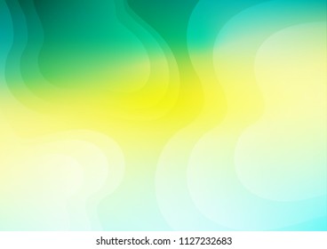 Light Green, Yellow vector template with abstract lines. Blurred geometric sample with gradient bubbles.  The best blurred design for your business.