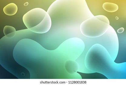 Light Green, Yellow vector template with abstract circles. Creative illustration in halftone memphis style with gradient. Brand-new design for your ads, poster, banner.