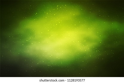 Light Green, Yellow vector template with space stars. Modern abstract illustration with Big Dipper stars. Best design for your ad, poster, banner.