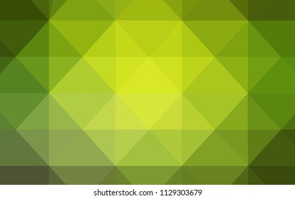 Light Green, Yellow vector template with gradient triangles. A completely new color illustration in a polygonal style. Triangular pattern for your business design.