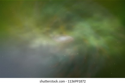 Light Green, Yellow vector template with space stars. Glitter abstract illustration with colorful cosmic stars. Best design for your ad, poster, banner.