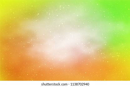 Light Green, Yellow vector template with space stars. Modern abstract illustration with Big Dipper stars. Pattern for astronomy websites.