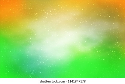 Light Green, Yellow vector template with space stars. Modern abstract illustration with Big Dipper stars. Best design for your ad, poster, banner.