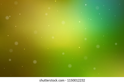 Light Green, Yellow vector template with circles. Glitter abstract illustration with blurred drops of rain. Beautiful design for your business advert.