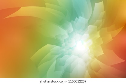Light Green, Yellow vector template in hexagonal style. Illustration of colored hexagons on white surface. Pattern for ads, leaflets.