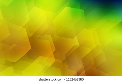 Light Green, Yellow vector template in hexagonal style. Colorful hexagons on white backdrop. Pattern for texture of wallpapers.