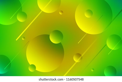 Light Green, Yellow vector template with circles. Glitter abstract illustration with blurred drops of rain. Beautiful design for your business advert.