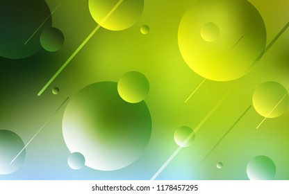 Light Green, Yellow vector template with circles. Glitter abstract illustration with blurred drops of rain. New design for ad, poster, banner of your website.