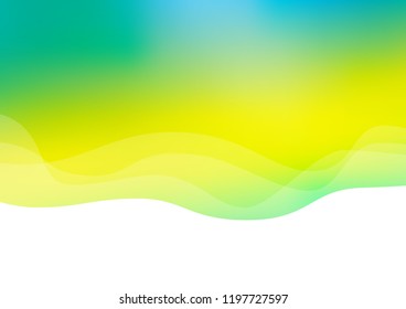 Light Green, Yellow vector template with bent ribbons. Colorful illustration in abstract marble style with gradient. Pattern for your business design.