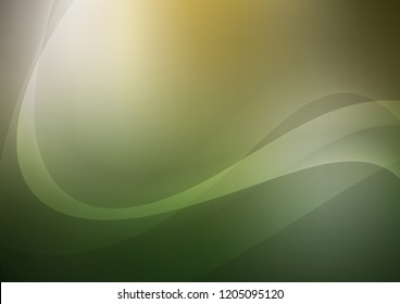 Light Green, Yellow vector template with lines, ovals. Creative geometric illustration in marble style with gradient. Textured wave pattern for backgrounds.