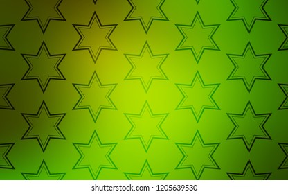 Light Green, Yellow vector template with sky stars. Modern geometrical abstract illustration with stars. Best design for your ad, poster, banner.