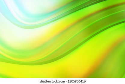 Light Green, Yellow vector template with bent lines. Colorful illustration in abstract marble style with gradient. A completely new template for your business design.