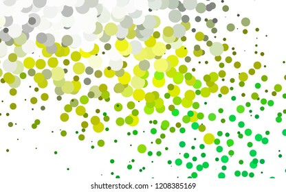 Light Green, Yellow vector template with spots. Colorful illustration with blurred circles in nature style. Pattern for beautiful websites.