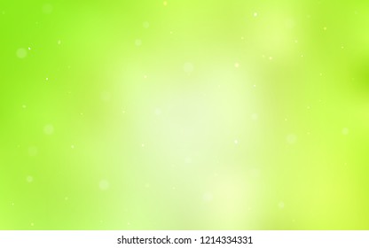Light Green, Yellow vector template with circles. Glitter abstract illustration with blurred drops of rain. Pattern can be used for futuristic ad, booklets.