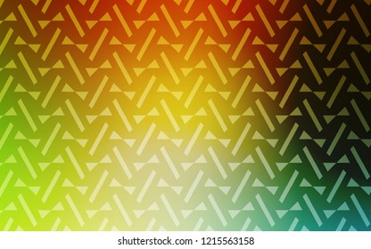 Light Green, Yellow vector template with lines, triangles. Triangles on abstract background with colorful gradient. Template for wallpapers.