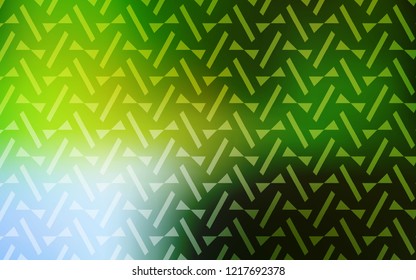 Light Green, Yellow vector template with lines, triangles. Triangles on abstract background with colorful gradient. Pattern for booklets, leaflets