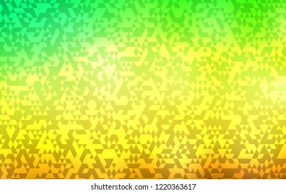 Light Green, Yellow vector template with crystals, triangles. Abstract gradient illustration with triangles. Pattern can be used for websites.