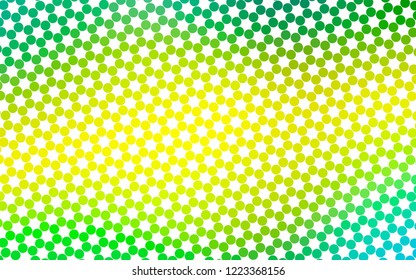 Light Green, Yellow vector template with circles. Blurred bubbles on abstract background with colorful gradient. Design for posters, banners.