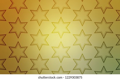Light Green, Yellow vector template with sky stars. Shining colored illustration with stars. Best design for your ad, poster, banner.