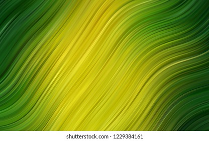 Light Green, Yellow vector template with lines, ovals. Shining illustration, which consist of blurred lines, circles. The best blurred design for your business.