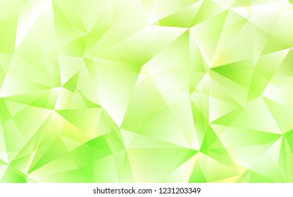 Light Green, Yellow vector template with crystals, triangles. Beautiful illustration with triangles in nature style. Pattern for busines ad, booklets, leaflets