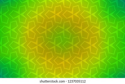 Light Green, Yellow vector template with rhombus. Rectangles on abstract background with colorful gradient. Smart design for your business advert.