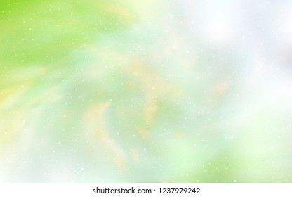 Light Green, Yellow vector template with space stars. Blurred decorative design in simple style with galaxy stars. Pattern for futuristic ad, booklets.