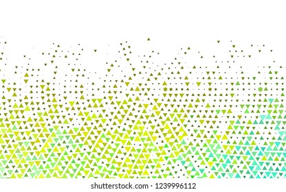 Light Green, Yellow vector template with crystals, triangles. Decorative design in abstract style with triangles. Pattern for busines ad, booklets, leaflets