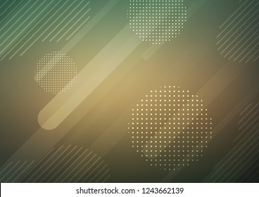 Light Green, Yellow vector template with repeated sticks, circles. Decorative shining illustration with lines, dots on abstract template. The pattern can be used for websites.