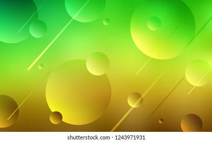 Light Green, Yellow vector template with circles. Abstract illustration with colored bubbles in nature style. Beautiful design for your business advert.