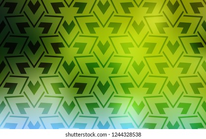 Light Green, Yellow vector template with lines, triangles. Abstract gradient illustration with triangles, lines. Template for wallpapers.